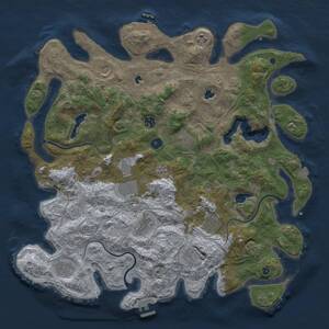 Thumbnail Rust Map: Procedural Map, Size: 4500, Seed: 1278820762, 17 Monuments