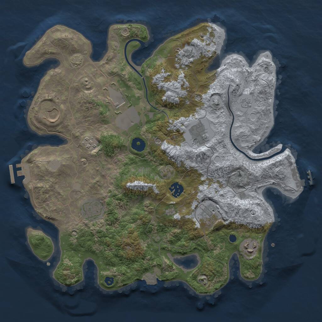 Rust Map: Procedural Map, Size: 3500, Seed: 1972338247, 15 Monuments
