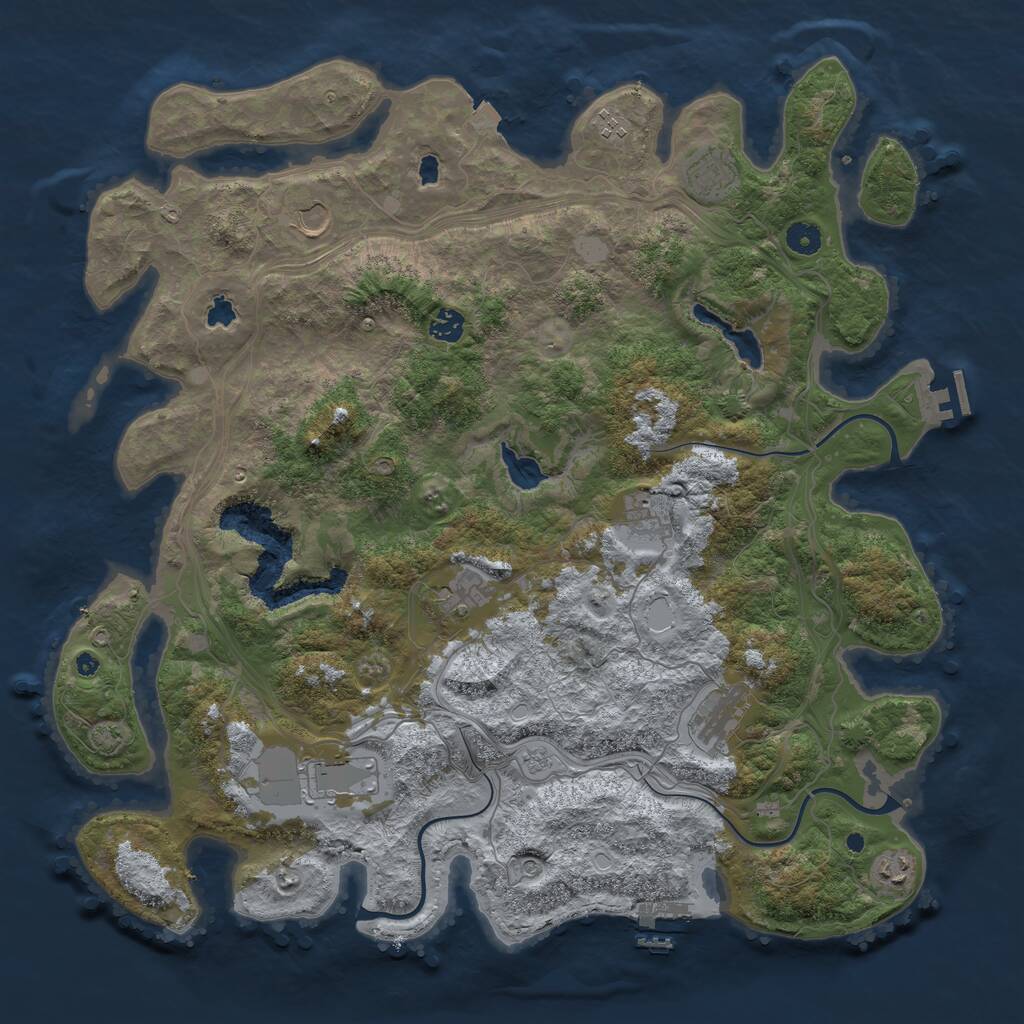 Rust Map: Procedural Map, Size: 4500, Seed: 951149910, 15 Monuments