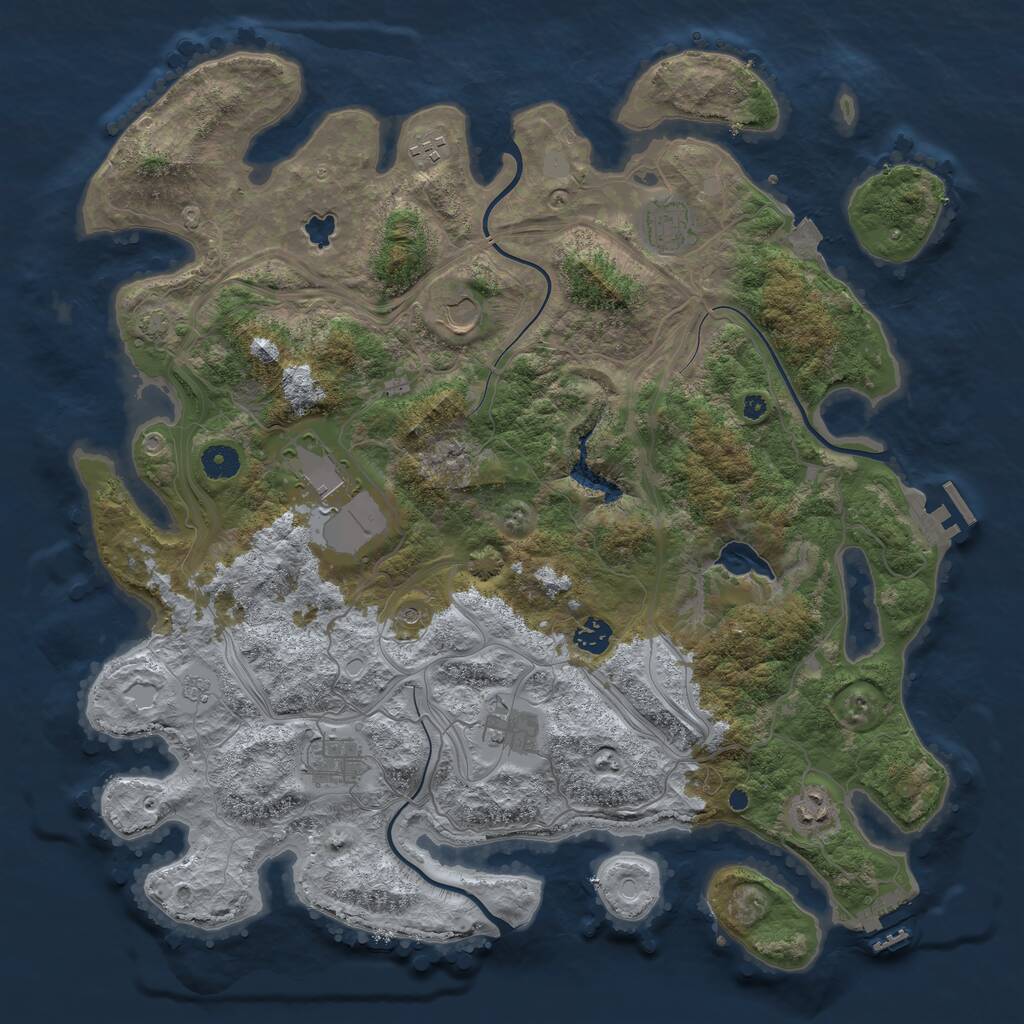 Rust Map: Procedural Map, Size: 4250, Seed: 985887899, 14 Monuments