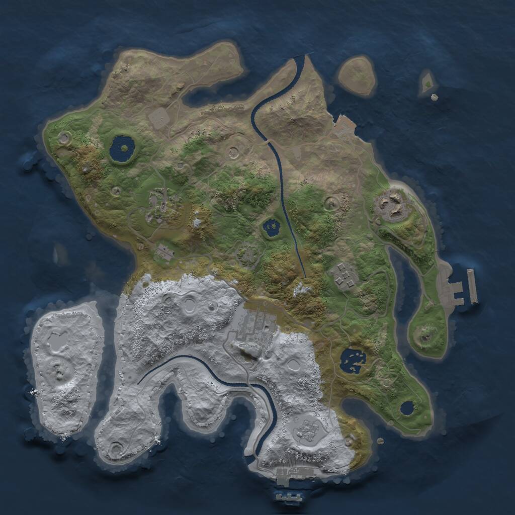 Rust Map: Procedural Map, Size: 3000, Seed: 9254831, 11 Monuments