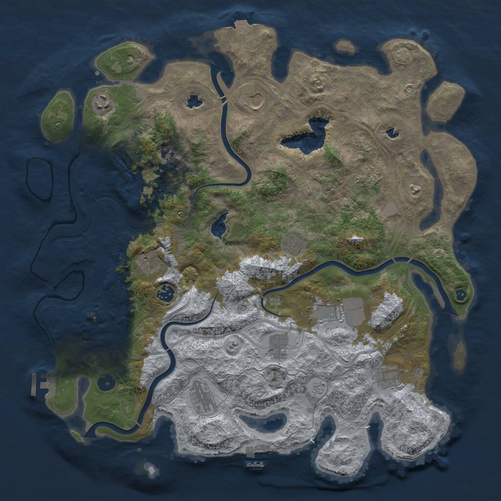 Rust Map: Procedural Map, Size: 4500, Seed: 1184659147, 17 Monuments