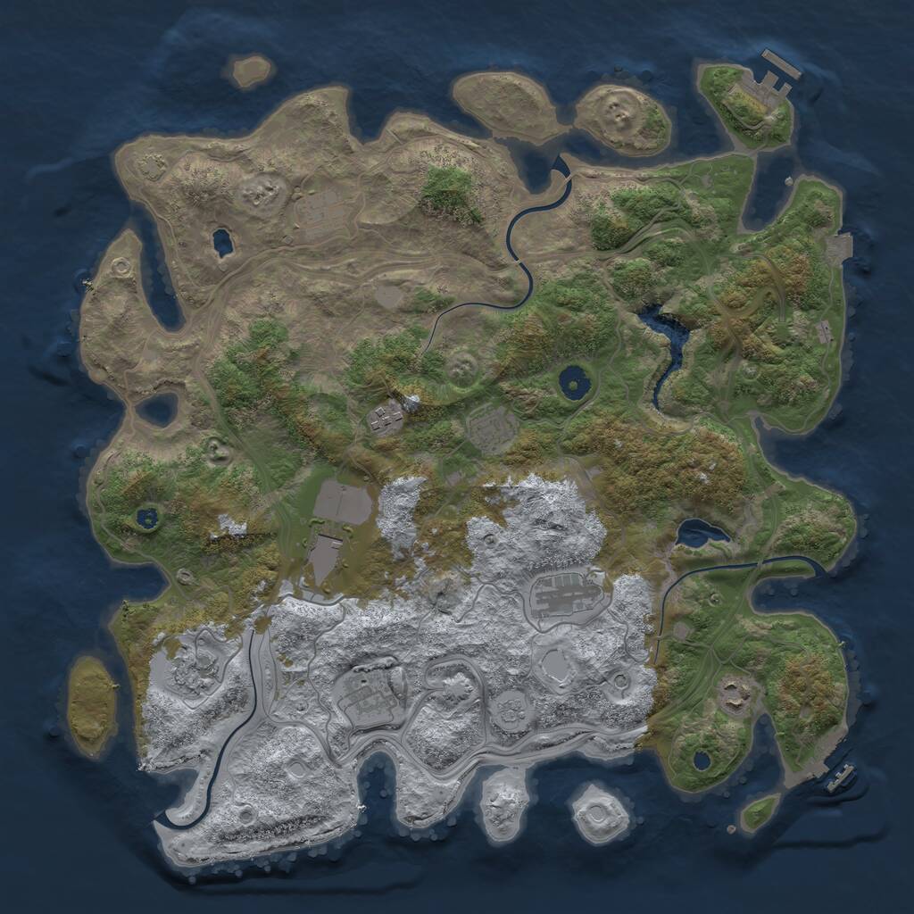 Rust Map: Procedural Map, Size: 4250, Seed: 769209392, 14 Monuments