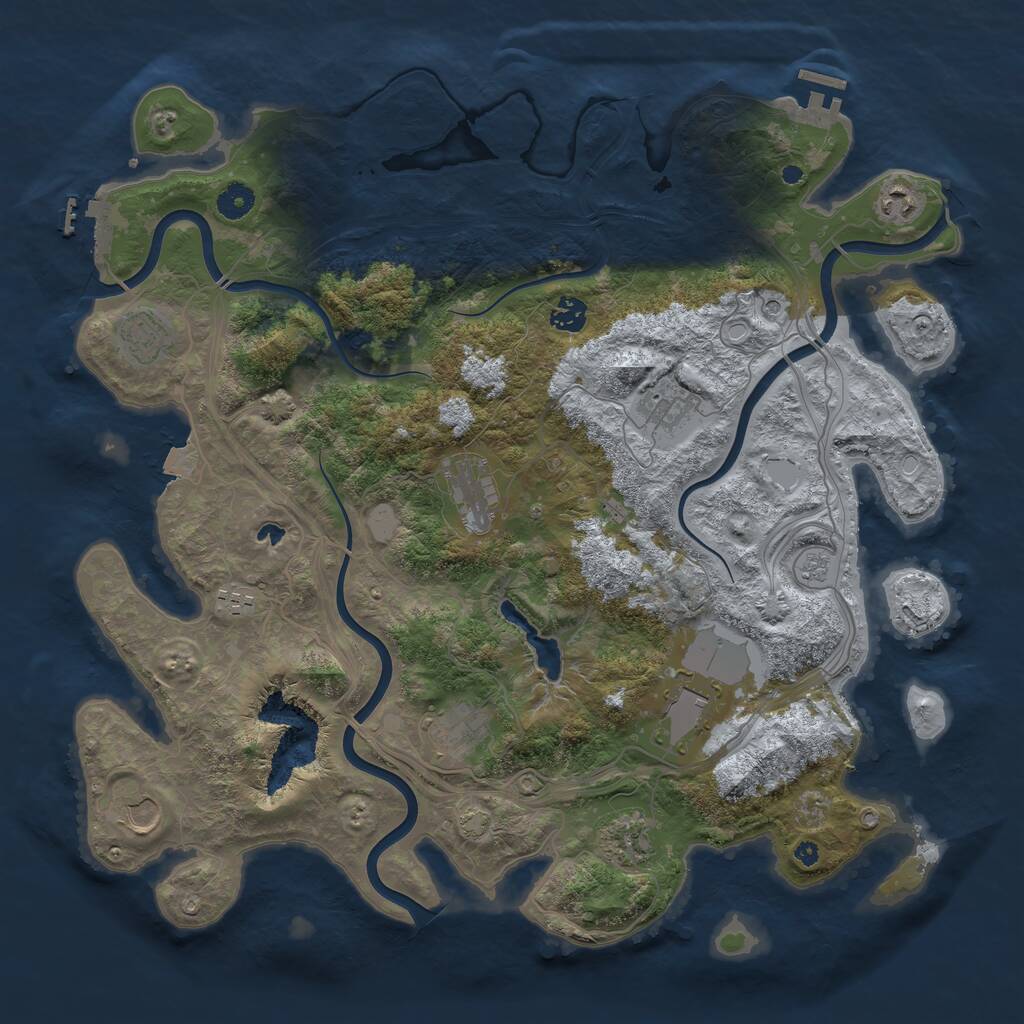 Rust Map: Procedural Map, Size: 4250, Seed: 1005318369, 16 Monuments
