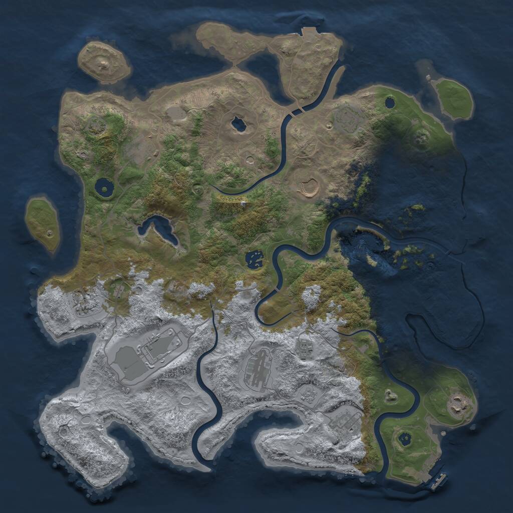 Rust Map: Procedural Map, Size: 4076, Seed: 2147483647, 16 Monuments