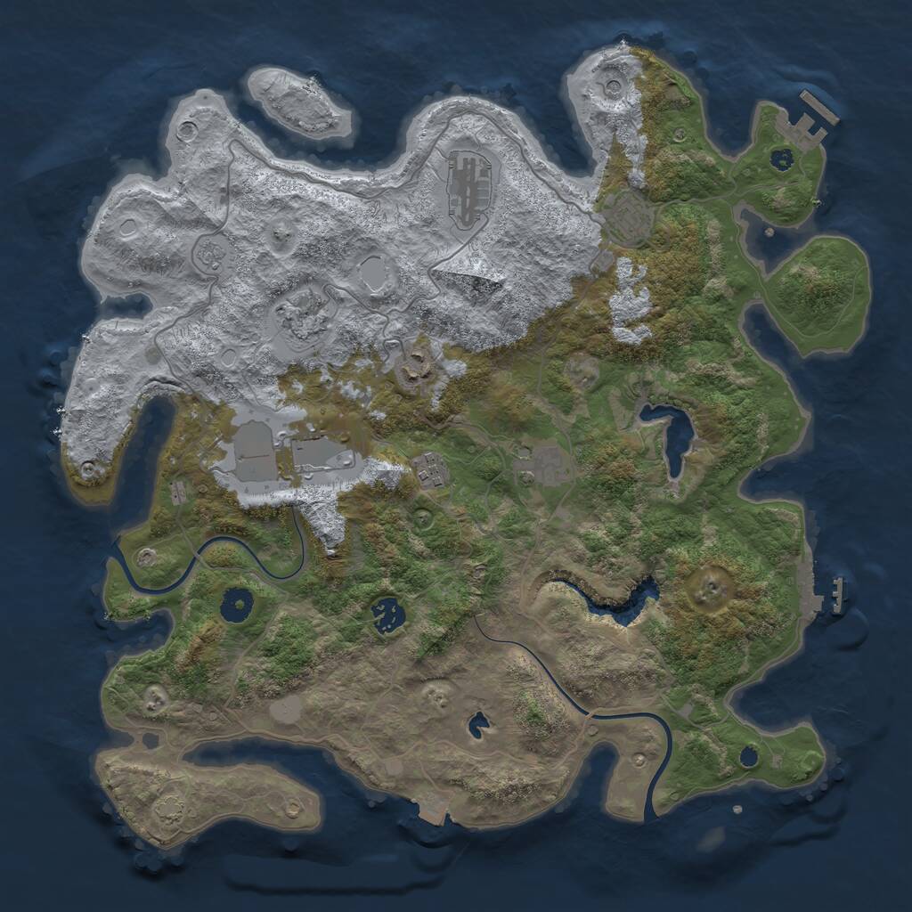 Rust Map: Procedural Map, Size: 4000, Seed: 859451031, 14 Monuments