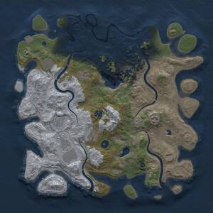 Thumbnail Rust Map: Procedural Map, Size: 4000, Seed: 243313956, 12 Monuments