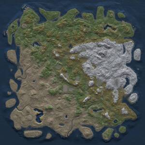 Thumbnail Rust Map: Procedural Map, Size: 6000, Seed: 4042, 17 Monuments