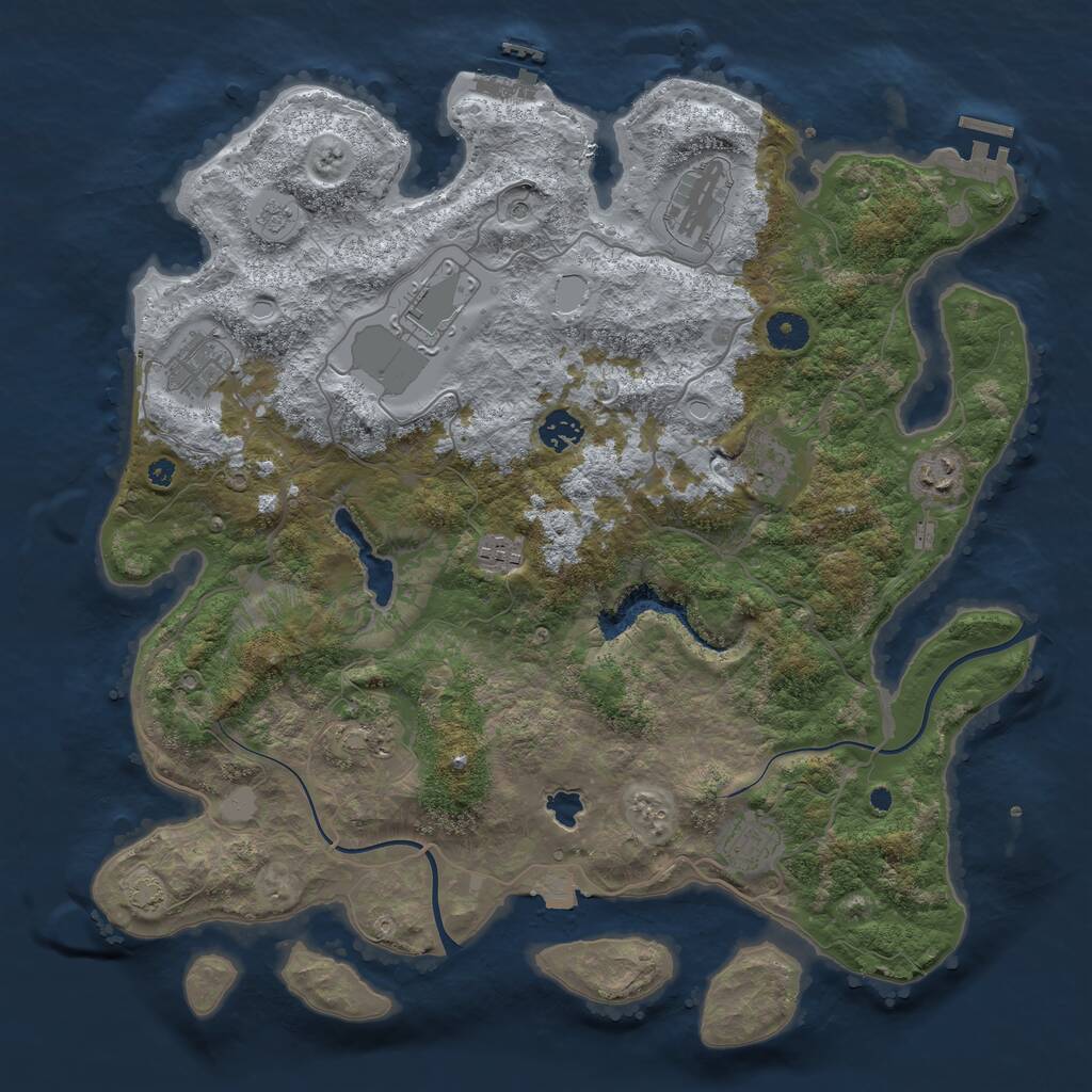 Rust Map: Procedural Map, Size: 4000, Seed: 1083975, 15 Monuments