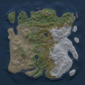 Thumbnail Rust Map: Procedural Map, Size: 3500, Seed: 33000668, 13 Monuments