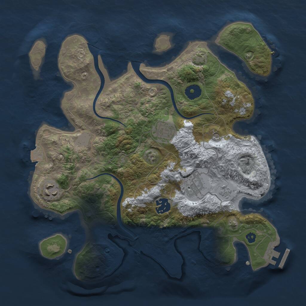 Rust Map: Procedural Map, Size: 3000, Seed: 1588224698, 9 Monuments