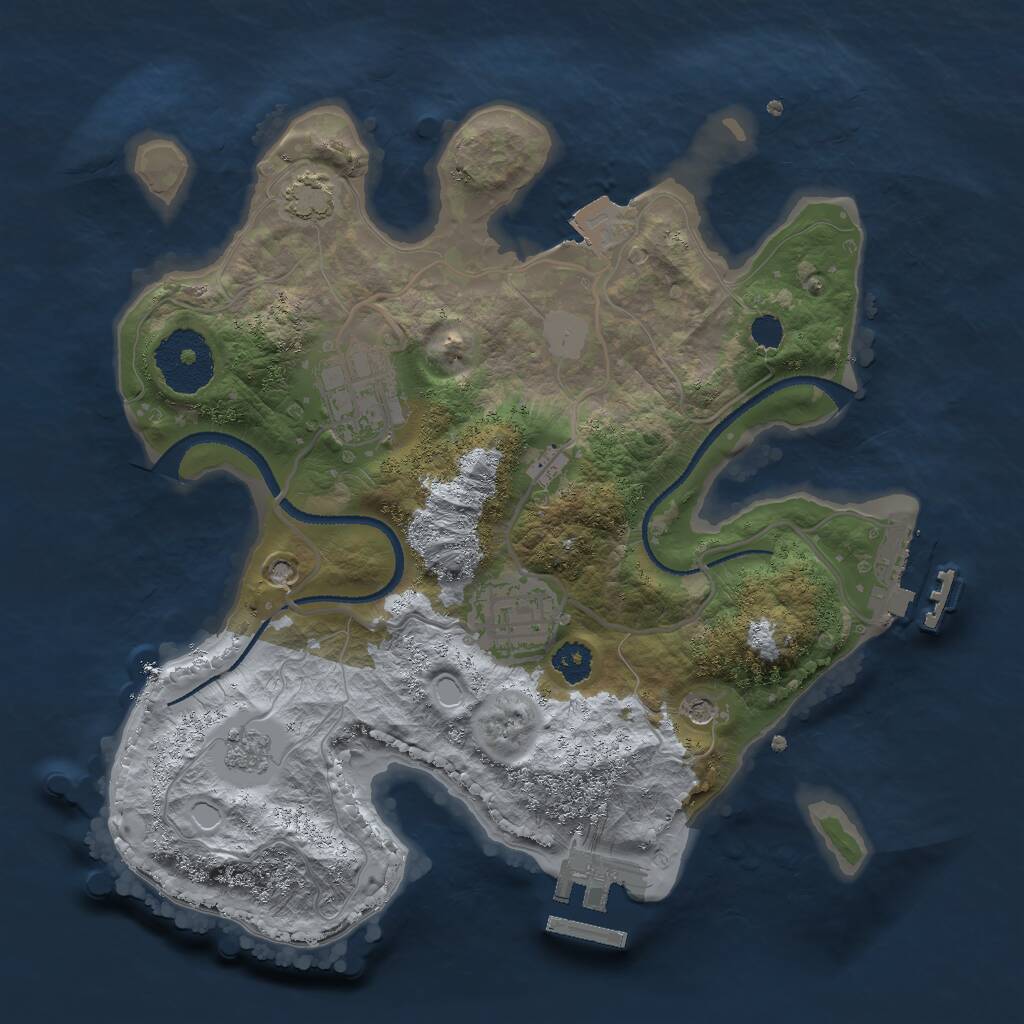 Rust Map: Procedural Map, Size: 2570, Seed: 2147483647, 8 Monuments
