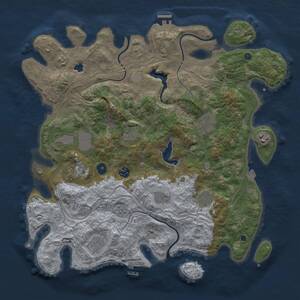 Thumbnail Rust Map: Procedural Map, Size: 4250, Seed: 442303873, 16 Monuments