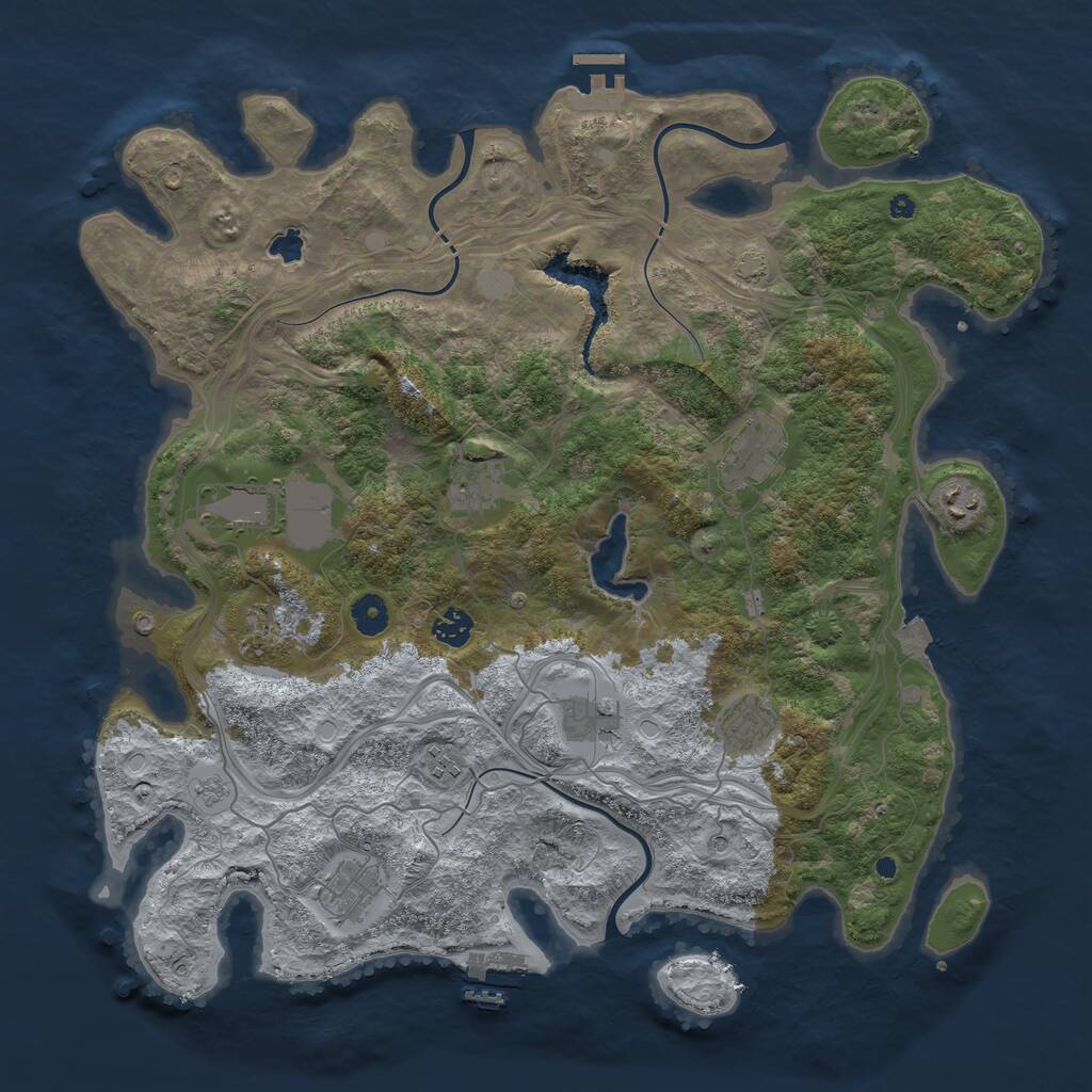 Rust Map: Procedural Map, Size: 4250, Seed: 442303873, 16 Monuments