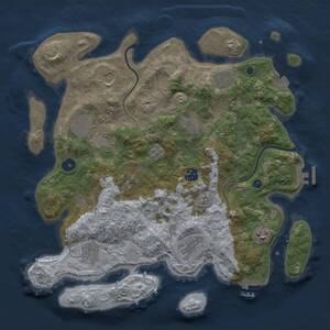 Thumbnail Rust Map: Procedural Map, Size: 3750, Seed: 214089772, 16 Monuments