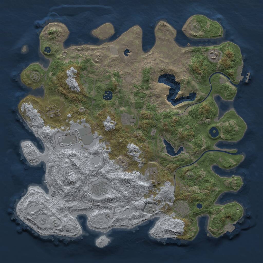 Rust Map: Procedural Map, Size: 4000, Seed: 12535475, 14 Monuments