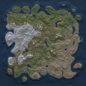 Thumbnail Rust Map: Procedural Map, Size: 4500, Seed: 70304, 17 Monuments
