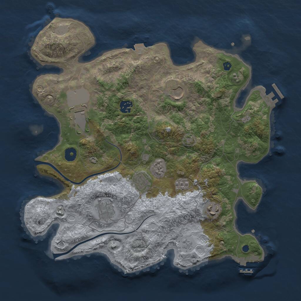 Rust Map: Procedural Map, Size: 3500, Seed: 2018698826, 12 Monuments