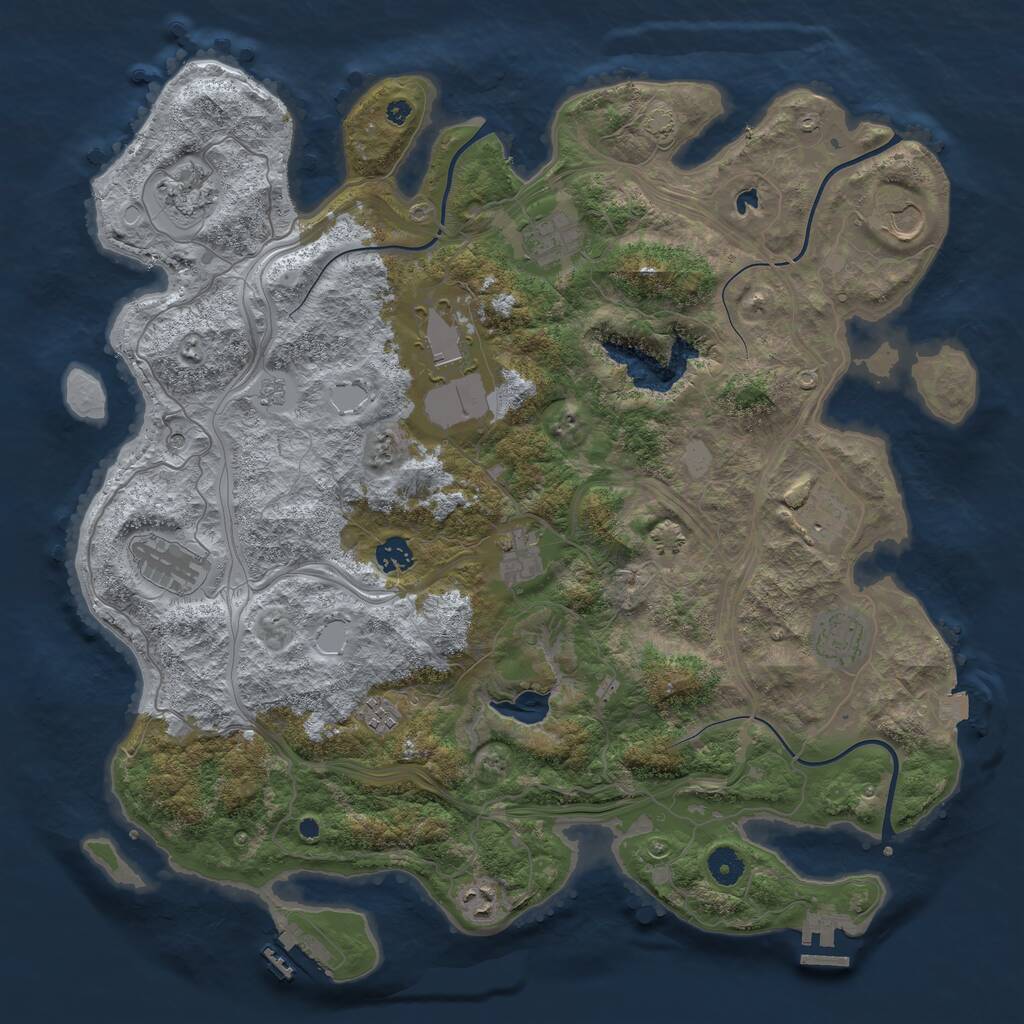 Rust Map: Procedural Map, Size: 4250, Seed: 506424346, 17 Monuments
