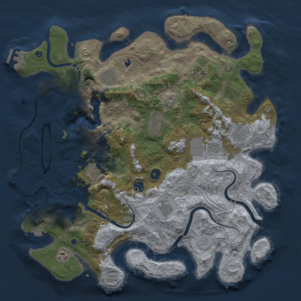 Rust Map: Procedural Map, Size: 4250, Seed: 196406509, 16 Monuments