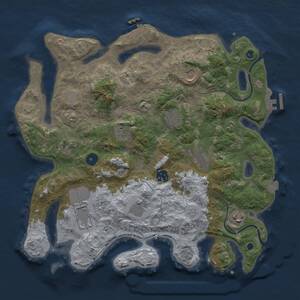 Thumbnail Rust Map: Procedural Map, Size: 3750, Seed: 258302906, 16 Monuments
