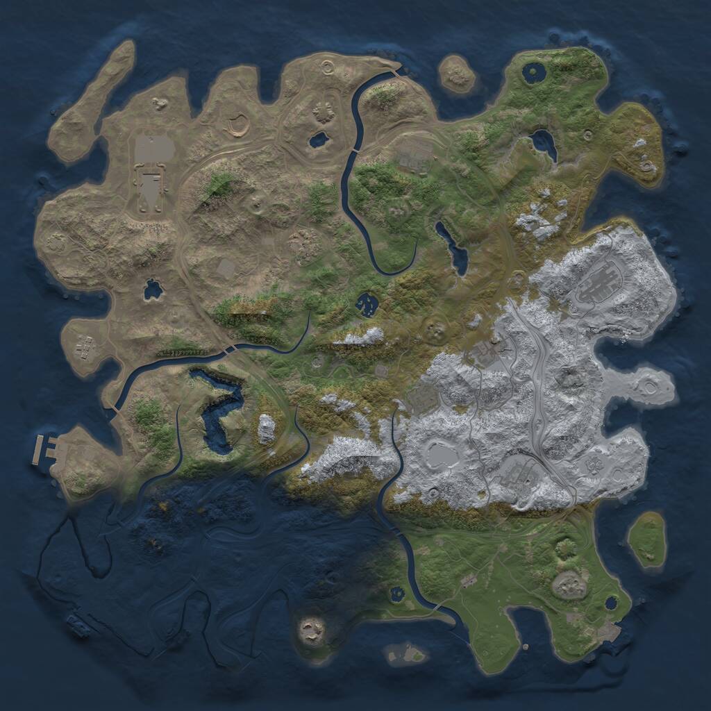 Rust Map: Procedural Map, Size: 4750, Seed: 832610555, 17 Monuments