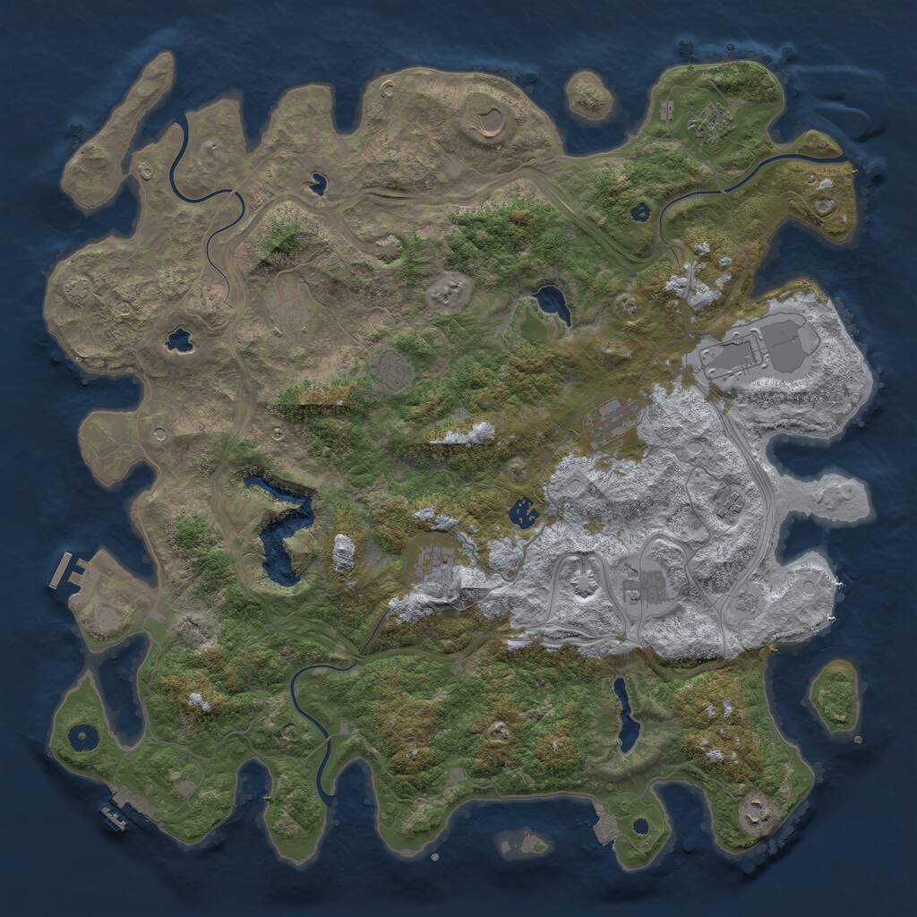 Rust Map: Procedural Map, Size: 4750, Seed: 832610555, 17 Monuments