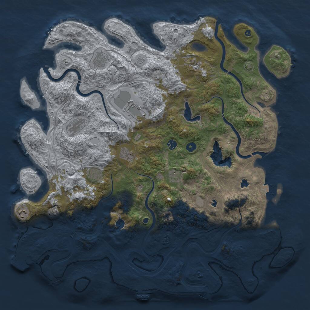 Rust Map: Procedural Map, Size: 4750, Seed: 246938913, 16 Monuments
