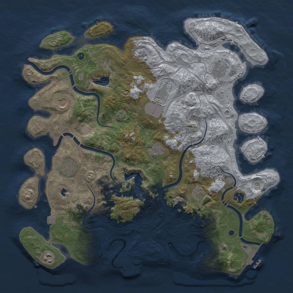 Rust Map: Procedural Map, Size: 4250, Seed: 7974, 16 Monuments