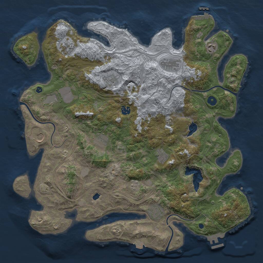 Rust Map: Procedural Map, Size: 4250, Seed: 622545312, 17 Monuments