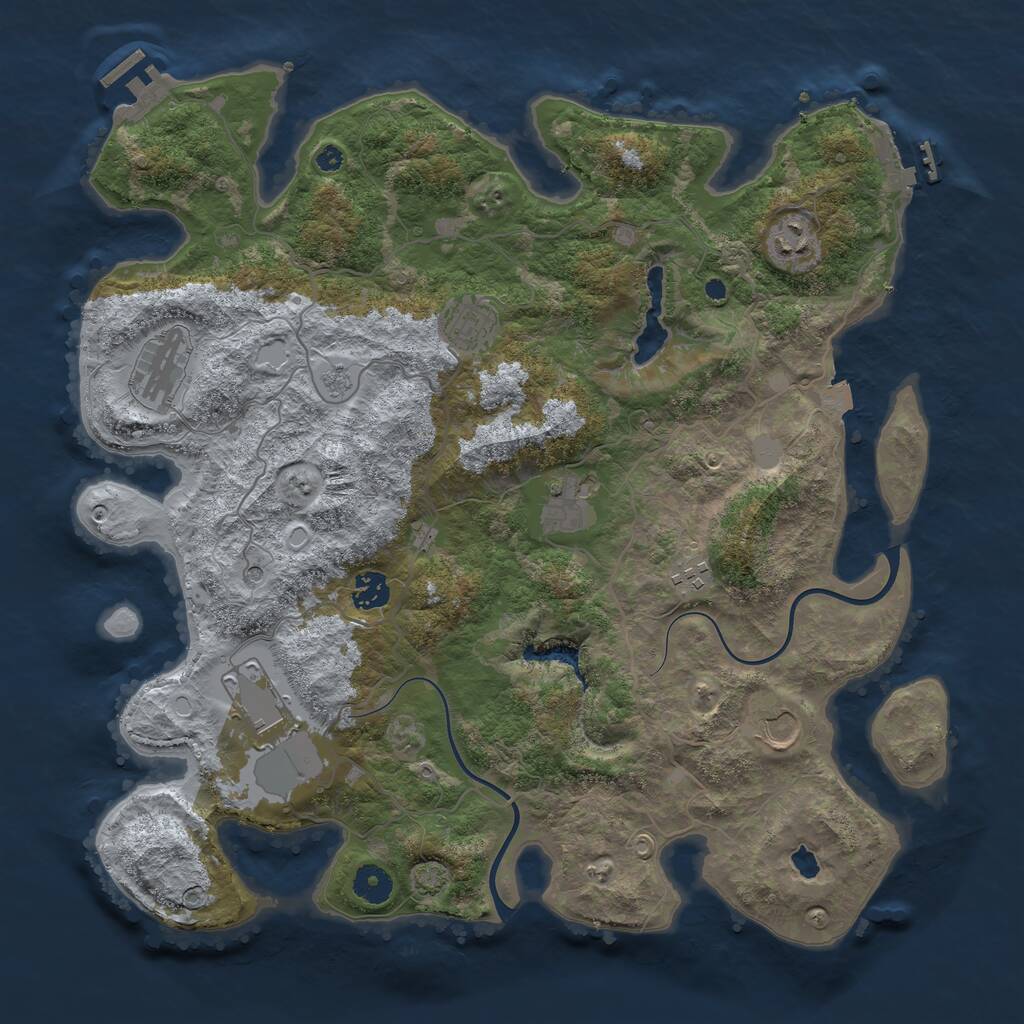 Rust Map: Procedural Map, Size: 4000, Seed: 866891508, 14 Monuments