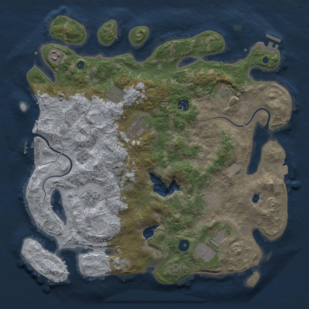 Rust Map: Procedural Map, Size: 4000, Seed: 473635128, 15 Monuments