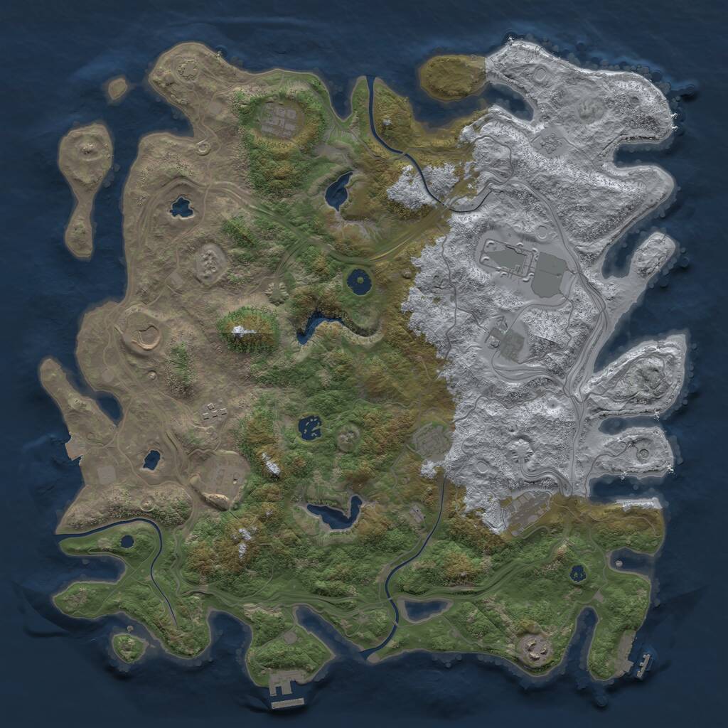 Rust Map: Procedural Map, Size: 4500, Seed: 399979090, 16 Monuments