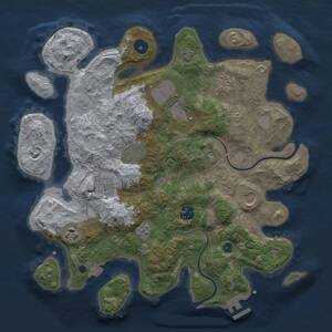 Thumbnail Rust Map: Procedural Map, Size: 3500, Seed: 11835167, 13 Monuments