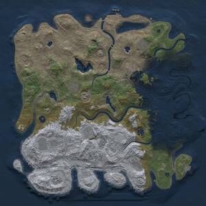 Thumbnail Rust Map: Procedural Map, Size: 4500, Seed: 43441100, 17 Monuments