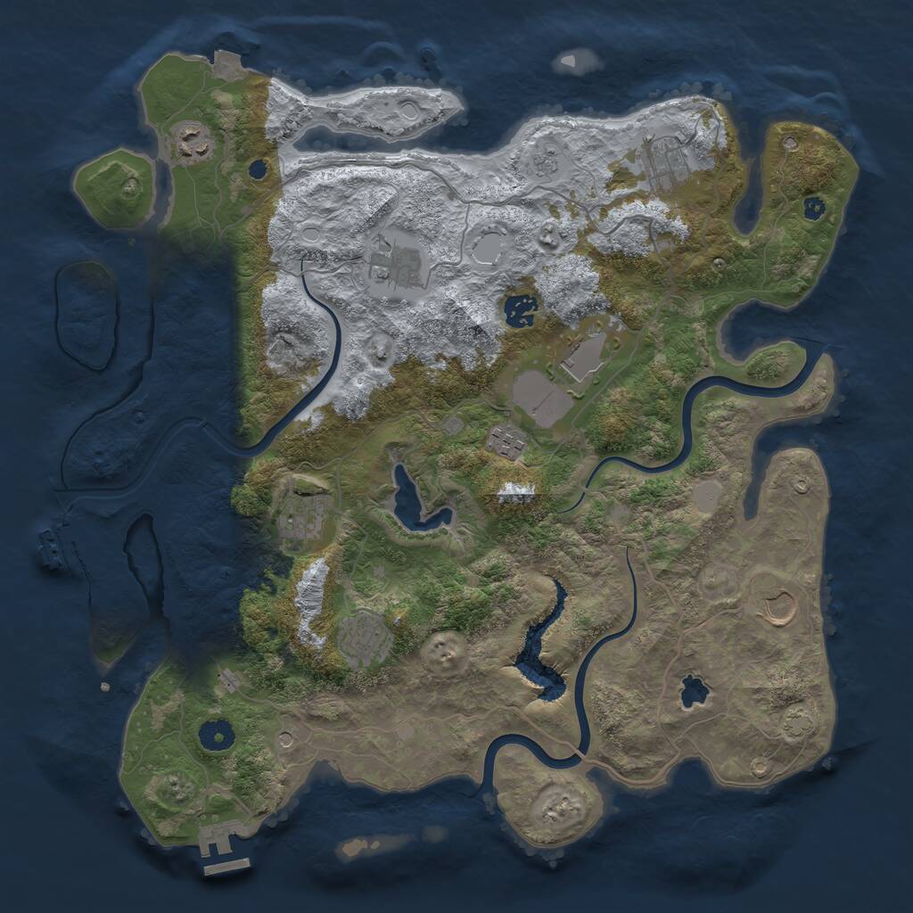 Rust Map: Procedural Map, Size: 4000, Seed: 2090125470, 15 Monuments