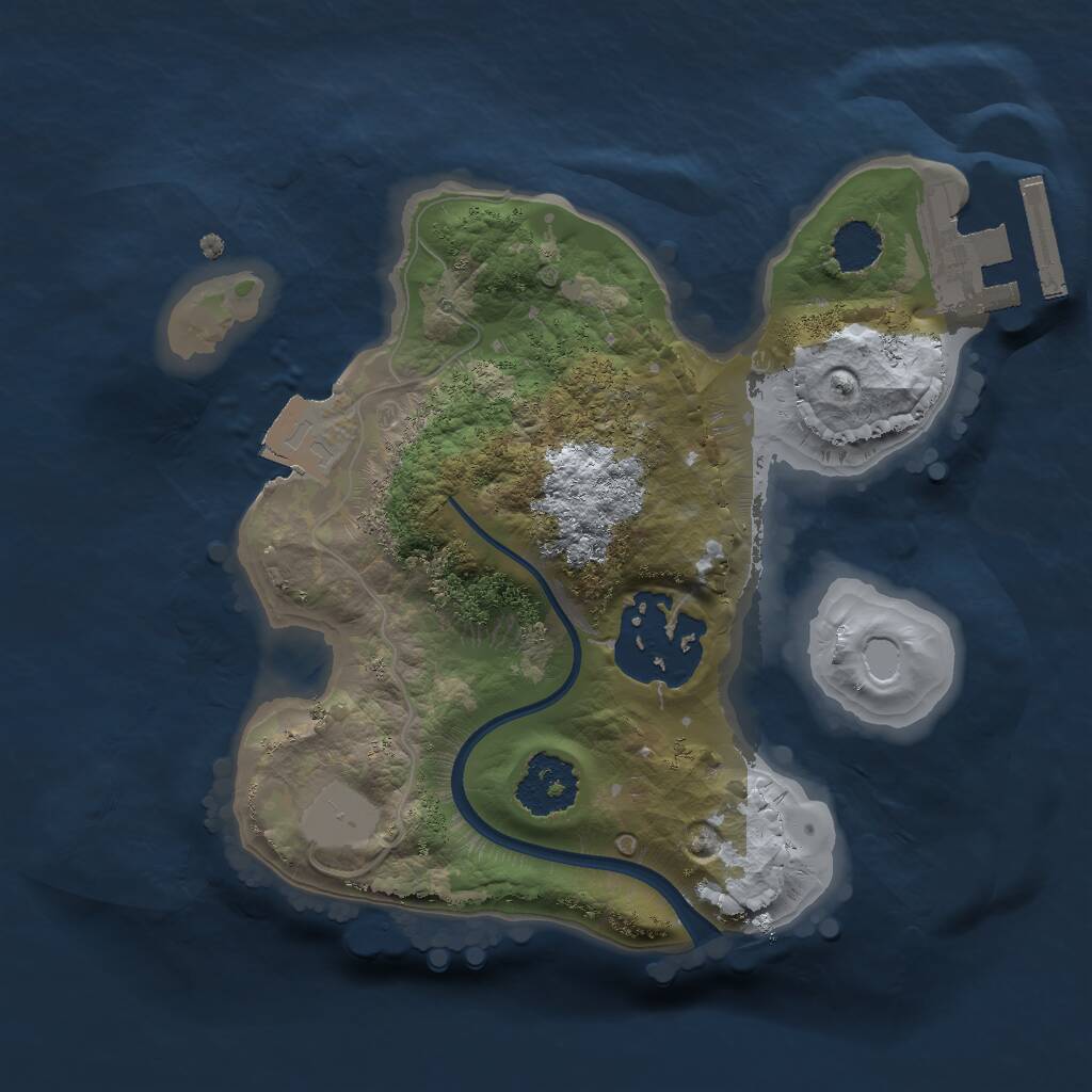 Rust Map: Procedural Map, Size: 1800, Seed: 1987156405, 3 Monuments