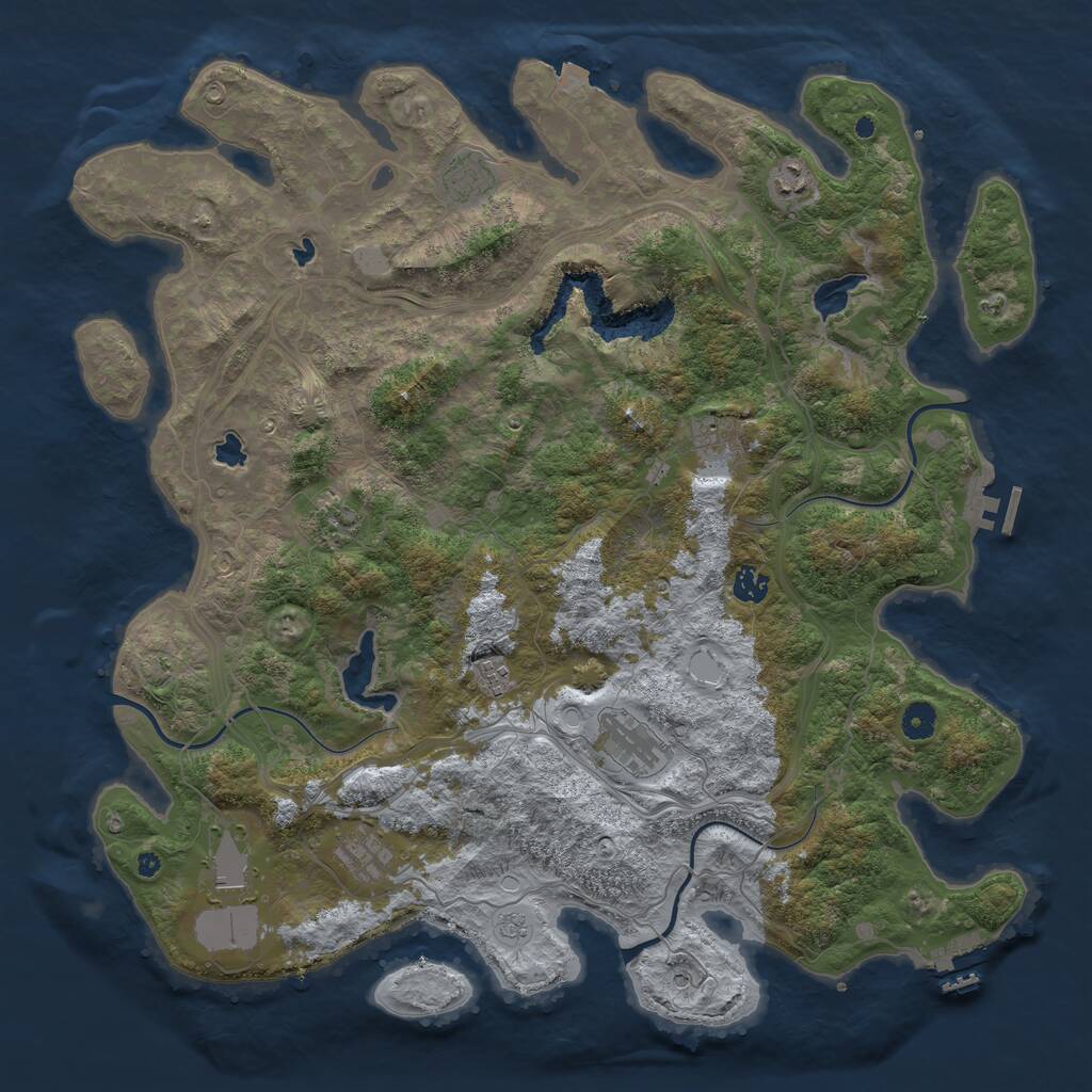 Rust Map: Procedural Map, Size: 4500, Seed: 1802470463, 15 Monuments