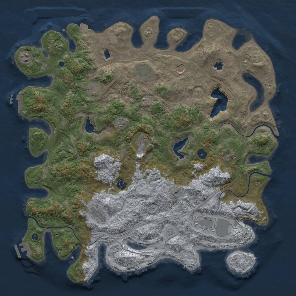 Rust Map: Procedural Map, Size: 4500, Seed: 472985673, 16 Monuments