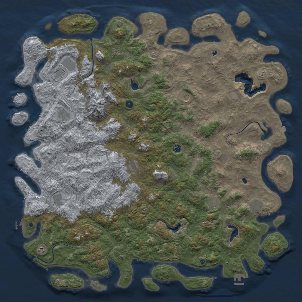 Rust Map: Procedural Map, Size: 6000, Seed: 1448805193, 17 Monuments