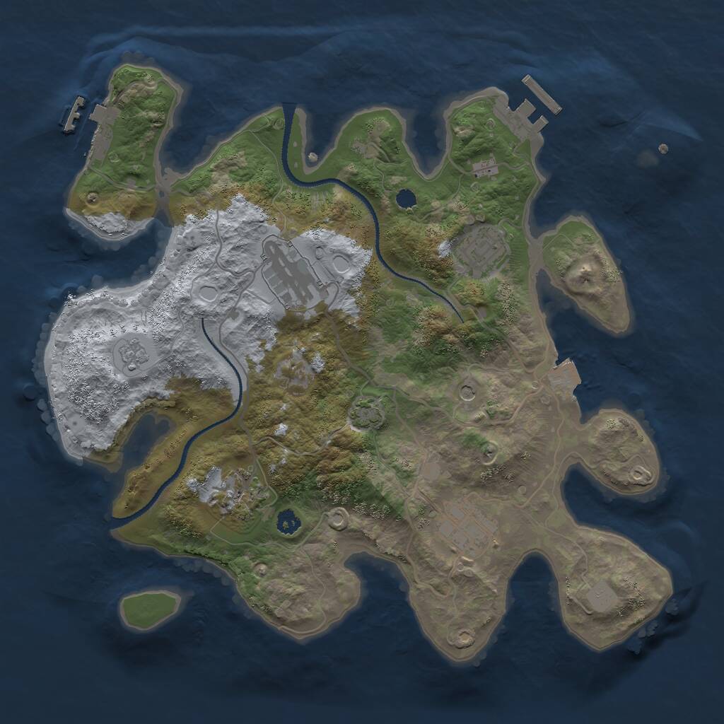 Rust Map: Procedural Map, Size: 3000, Seed: 426955719, 10 Monuments