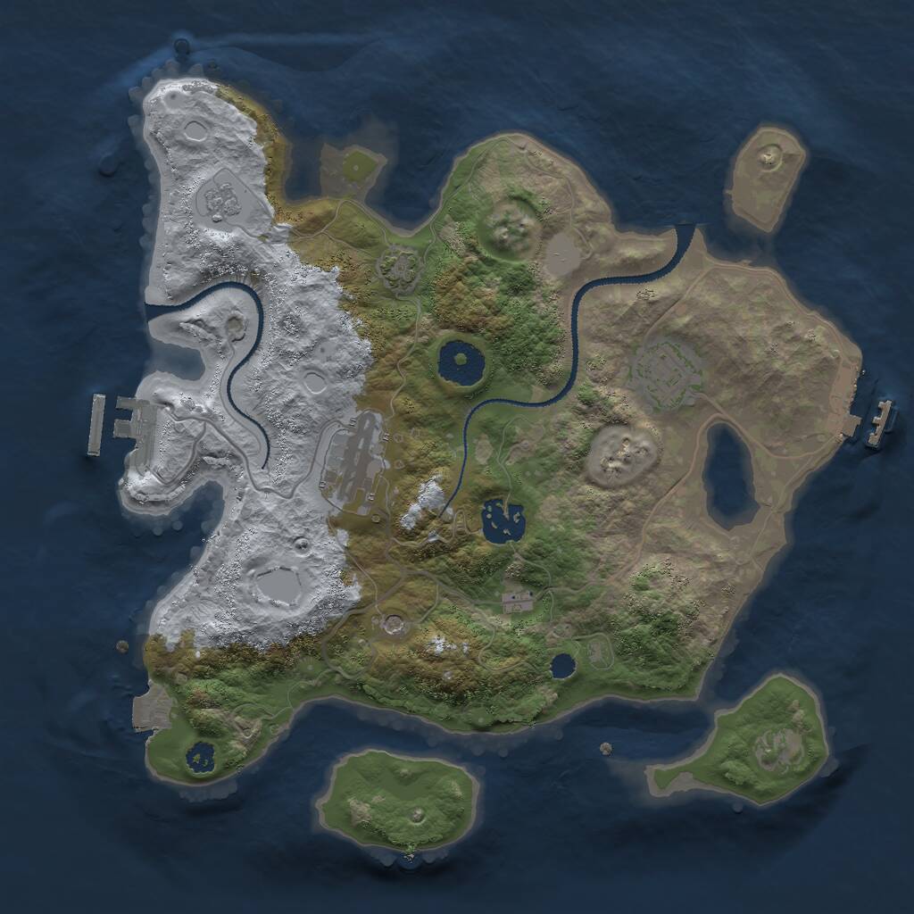 Rust Map: Procedural Map, Size: 3000, Seed: 136325247, 9 Monuments