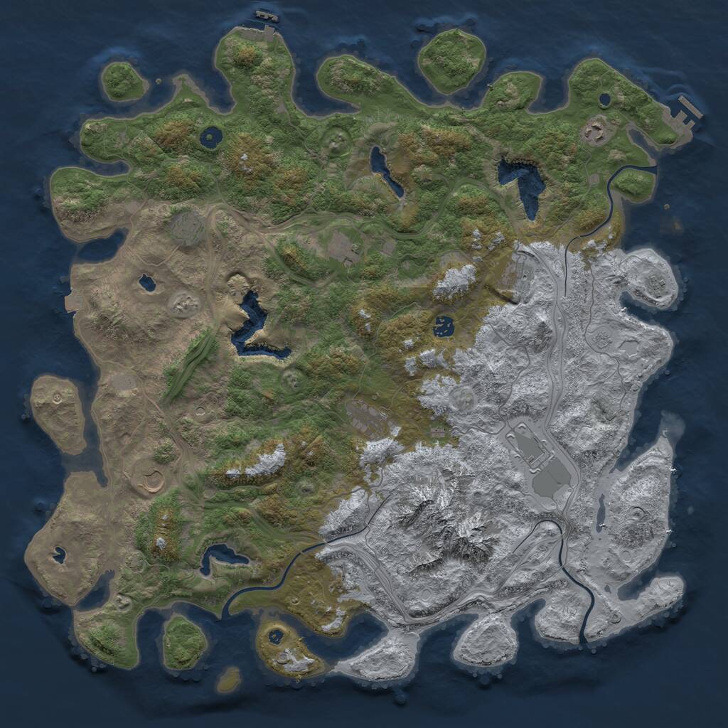 Rust Map: Procedural Map, Size: 5000, Seed: 1798499862, 16 Monuments
