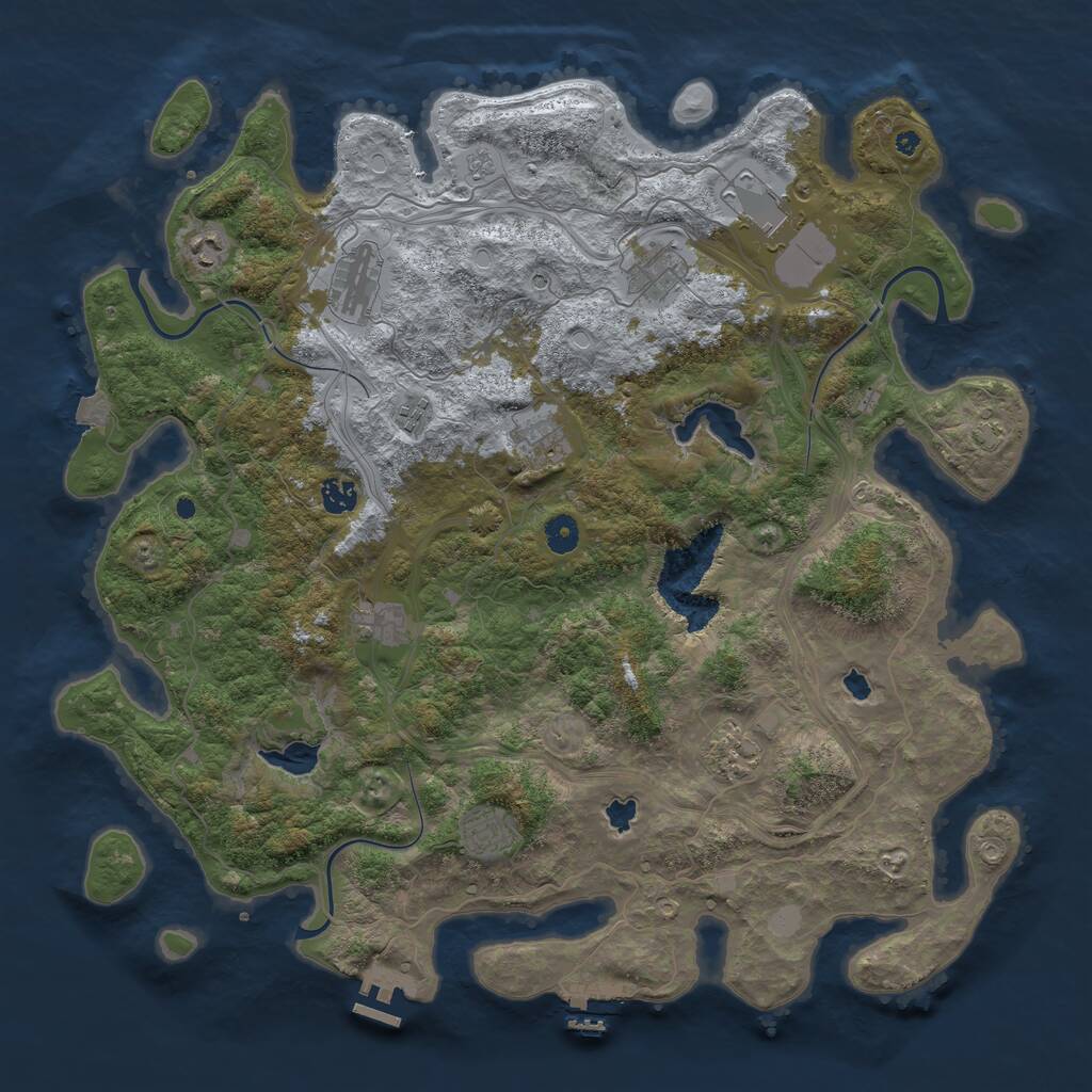 Rust Map: Procedural Map, Size: 4500, Seed: 22956699, 16 Monuments