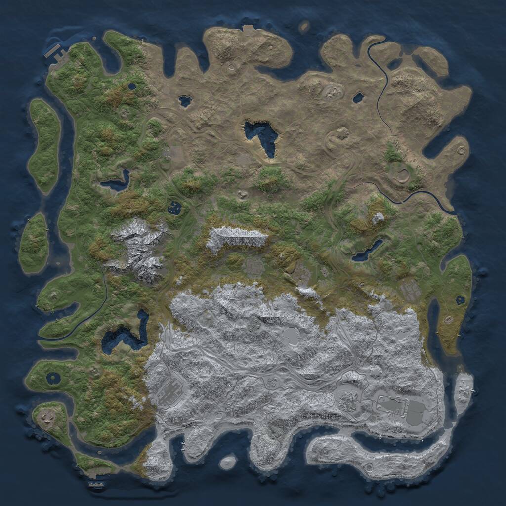 Rust Map: Procedural Map, Size: 5500, Seed: 65255428, 17 Monuments