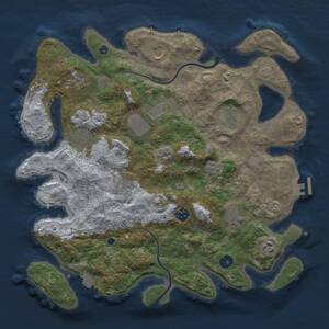 Thumbnail Rust Map: Procedural Map, Size: 3750, Seed: 1255553543, 15 Monuments