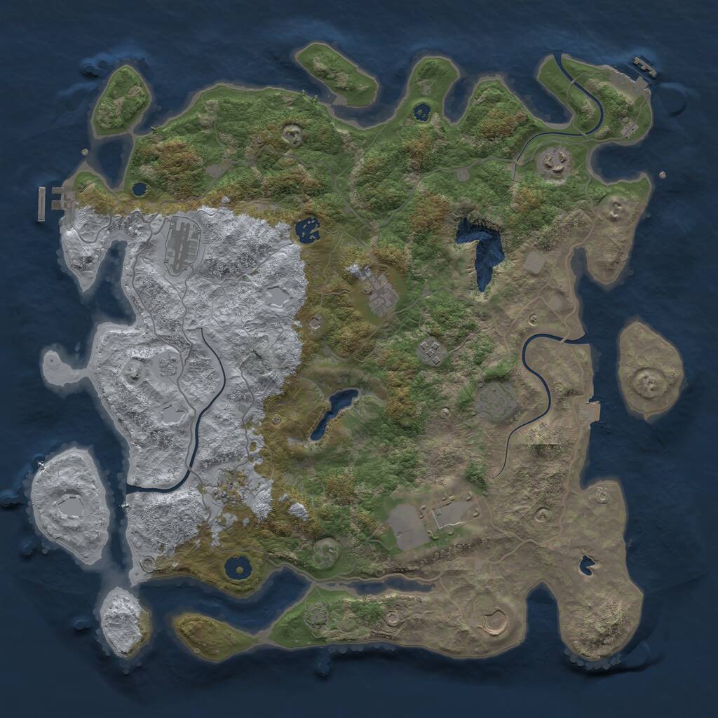 Rust Map: Procedural Map, Size: 4200, Seed: 609252972, 15 Monuments