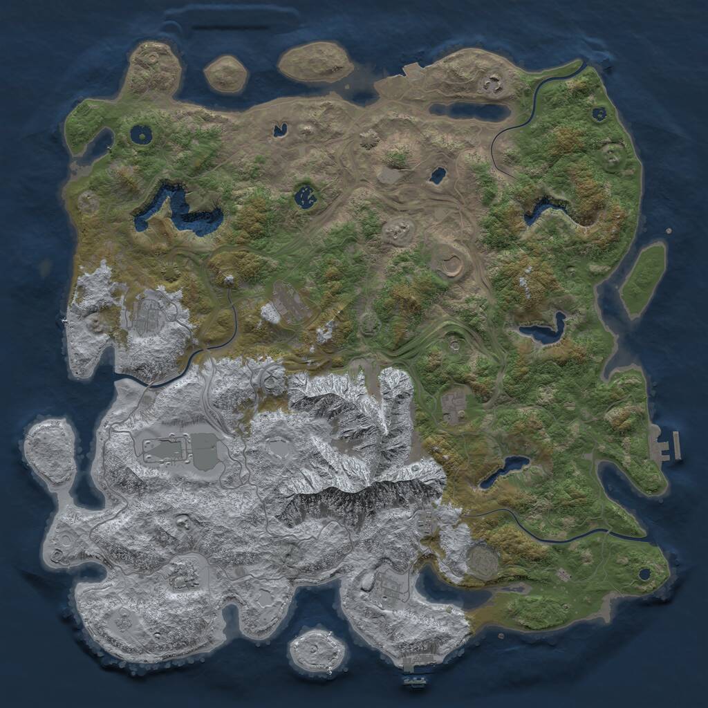 Rust Map: Procedural Map, Size: 5000, Seed: 189661768, 17 Monuments
