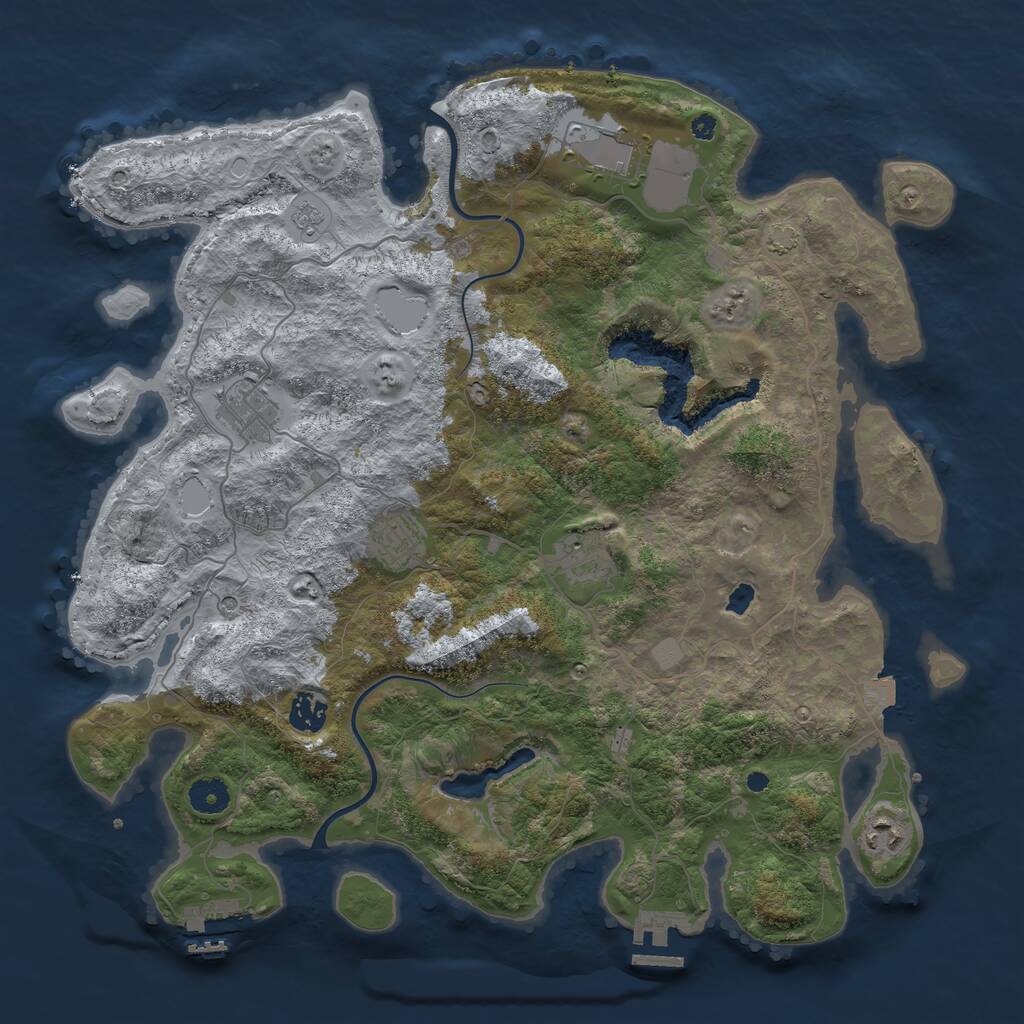 Rust Map: Procedural Map, Size: 4000, Seed: 579806343, 12 Monuments