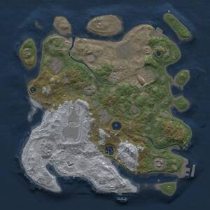 Thumbnail Rust Map: Procedural Map, Size: 3500, Seed: 1917854200, 14 Monuments